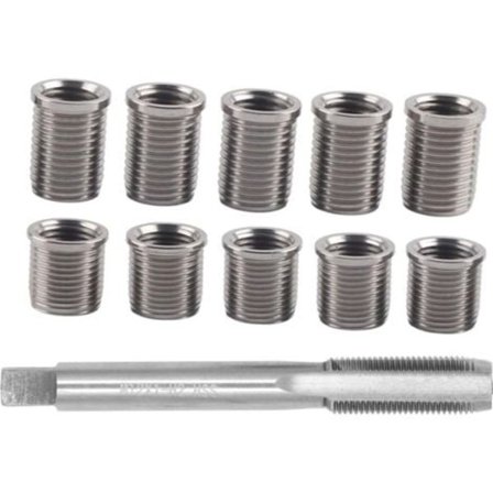 Reparasjonsverktøy for tennpluggjenger M10x1.0 Bolt + M12x1.0 Gjengeverktøy Bilutstyr Maskinvaresett