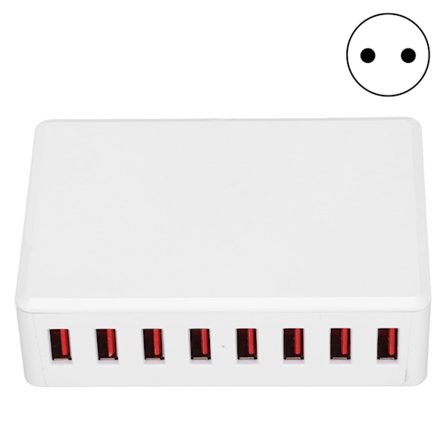 2,4A 50W 8-porttinen USB-laturi, kannettava USB-pöytälatausasema puhelimille ja tableteille