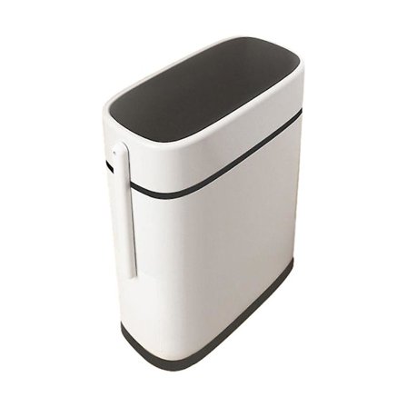 Pp Stilig Hvit Plast Søppelbøtte Med Låsbart Lokk Effektiv Og