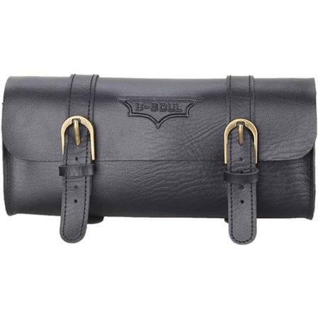 PU Läder Vintage Mountainbike Ramväska Vattentät Cykel MTB Väska 22.2 x 9.8 cm(svart)