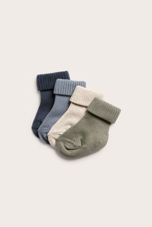 Newbie | 4-pk. ribbestrikkede sokker | Mørkeblå