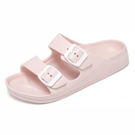 Justerbare Slip on Eva Dobbelt Spænde Slides Komfort Fodseng Thong Sandaler til Damer