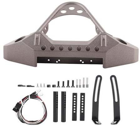 Traxxas TRX4 1 10 RC Bil Front Metal Kofanger med 2 LED Lys Titan Farve