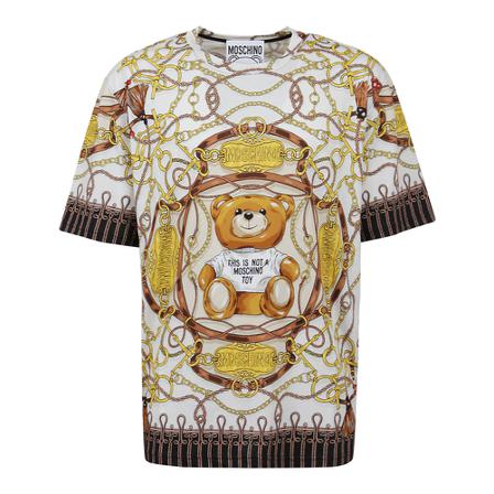 Moschino Military Teddy Scarf Print , Geel , Heren , Maat: XL