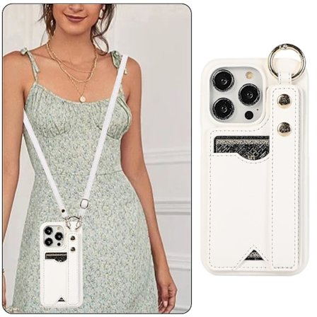 Plånboksfodral för iPhone 15 Pro Max/ 15 Ultra med korthållare, snodd, PU-läder mobilfodral för iPhone 15 Pro Max/ 15 Ultra Cade med stativ