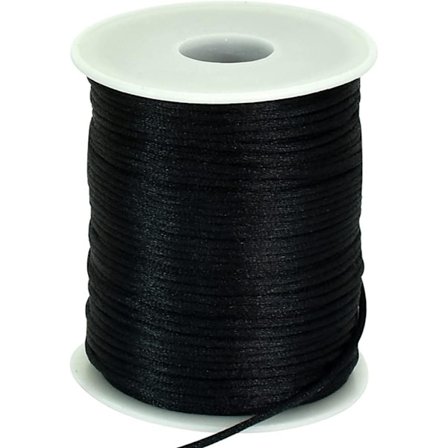 80m/spole 2mm sort satin sort nylon snor til at lave armbånd,