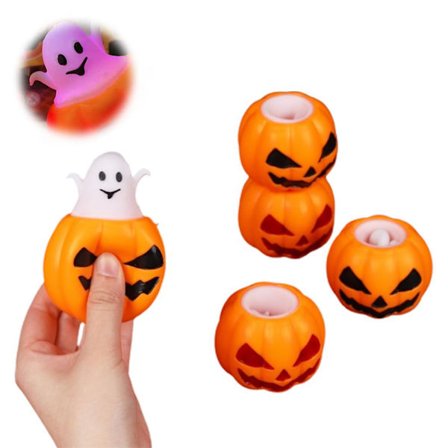 5 st Halloween LED Pumpahink Spöke Klämleksak Sensorisk Leksak Stressreducerande Leksaker Halloweenfest Favoriter Present till Barn Vuxna