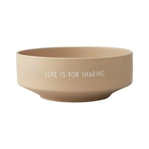 Design Letters Medium Beige Love Is For Sharing Favorite Bowl One Size - Tableware - One size - Beige
