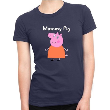 Mummy Pig Women T-shirt Marinblå