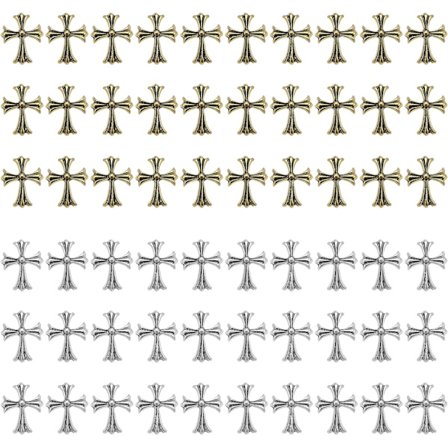 60 stk. Kors Neglekunst Smykker Metal 3D Punk Neglesmykker til Manicure Neglekunst Håndværk DIY Tilbehør Dekoration Tilbehør
