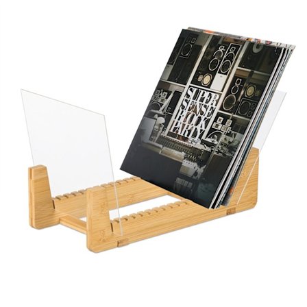 Vinylskivhållare, bambuställ för 50 LP-skivor