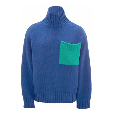 JW Anderson, Patch Pocket Turtleneck Blauw, Dames, Maat:L