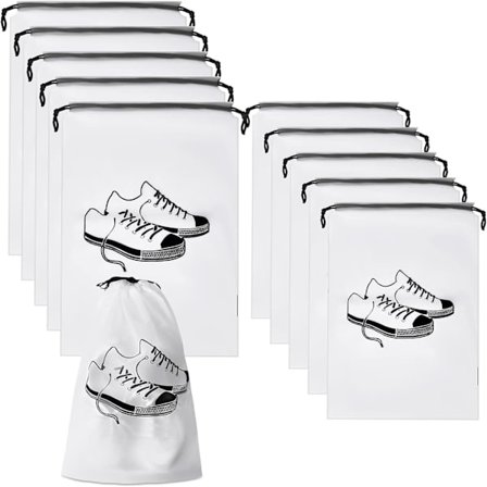10 stk. Rejsetaske til sko, 2 størrelser Vandtæt skoopbevaringspose, Snørebånd Støvtæt skotaske, Frosted skoovertræk til rejseopbevaring i hjemmet