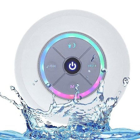 BTS-09 Trådløs Bluetooth-højttaler Vandtæt LED FM-radio Subwoofer Bluetooth-kolonne TF-kort Sugekop Mini Brusebad