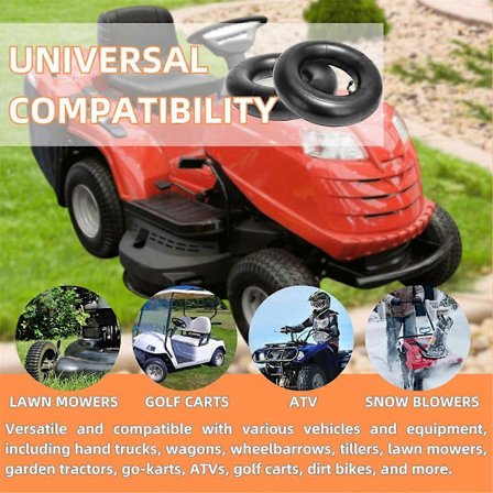 2-pakning 15x6.00-6 Slanger Gressklipper Dekkslanger med Bøyd Ventil for Gressklippere, Hagetraktor