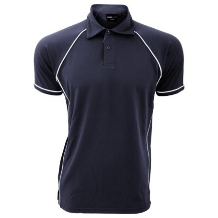 Finden & Hales Herre Piped Performance Sports Polo Skjorte M Marin/ Navy/White M zdq