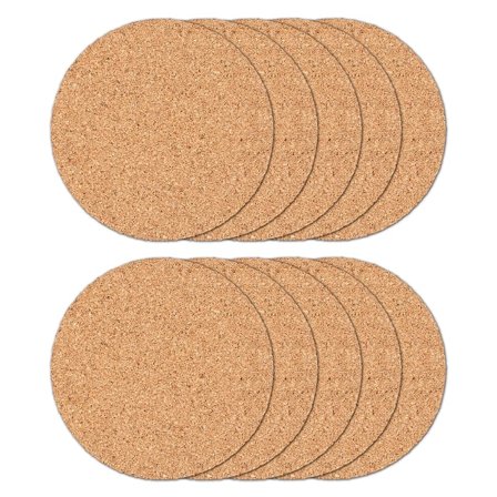 Miljövänliga underlägg av kork, lätta och hållbara dryckesunderlägg för kontor eller hem, tillverkade i USA, halkskydd (10 st)