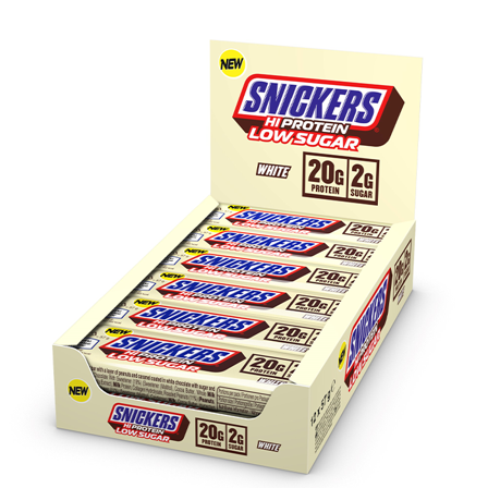 Mars 12 x Snickers High Protein Bar Low Sugar 57 g Hvit sjokolade