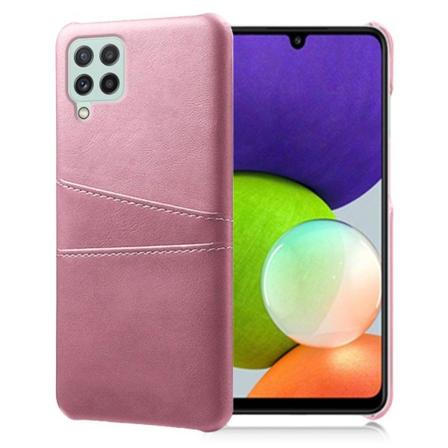 Dual Card Etui Samsung Galaxy A22 4G - Rødguld Pink