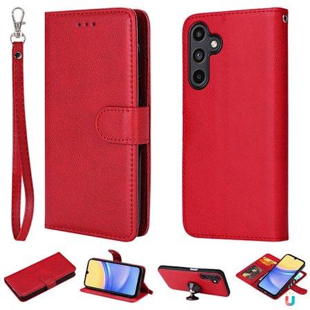 Fodral för iPhone16 röd bil magnetisk 2 i 1 läder solid 2 1 kortfodral