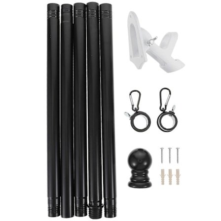 1 Sæt Flagstang med Beslag Professionelt Udendørs Flagstangsæt