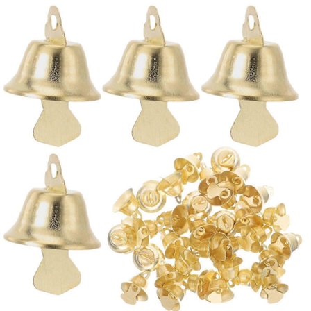 100 st Julgransprydnader Mini DIY Klockor Dekorativa Hängande Klockor Handgjorda Hängen (Diameter 14mm)