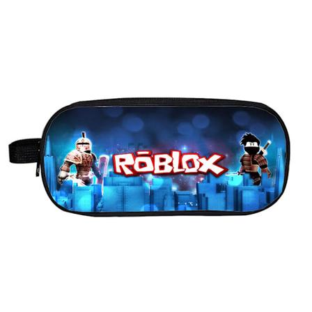 Roblox Dobbelt Lag Pencil Etui Børn Pen Pung Lynlås Stor Kapacitet Stationery Taske D