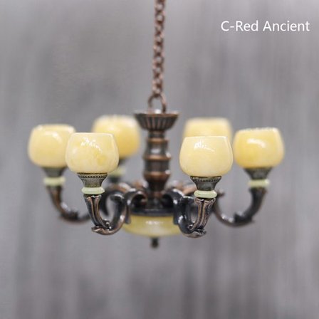 1:12 Dockhus Miniatyr Ljuskrona Light Taklampa Light Fu