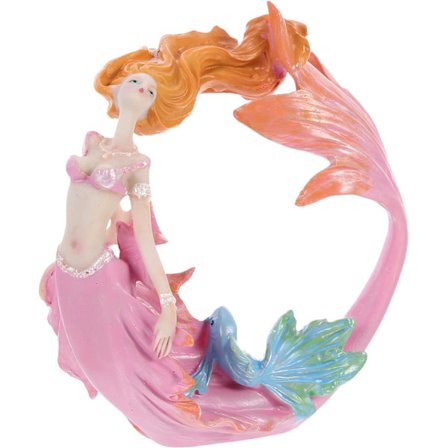 Desktop Dekoration Fisk Tank Havfrue Statue Akvarium Havfrue Dekoration