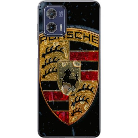 Kompatibel Mobilcover til Motorola Motorola Moto G73 Porsche logo plakat luksusbil mærke våben sportsvogn emblem Stuttgart klassisk retro design bil