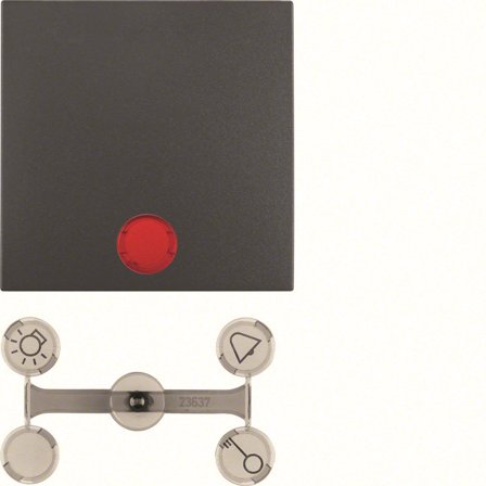 Hager 16211606 Vipu IP20, halogeeniton Antrasiittiharmaa, vaihdettavalla linssillä, Kytkimet & pistorasiat