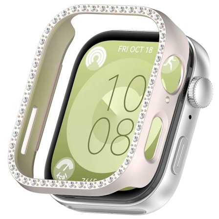 Huawei Watch Fit 3 -kellon kuori, timanttikoristeinen, puolikokoinen, ontto PC-kellon suojakuori (FMY)