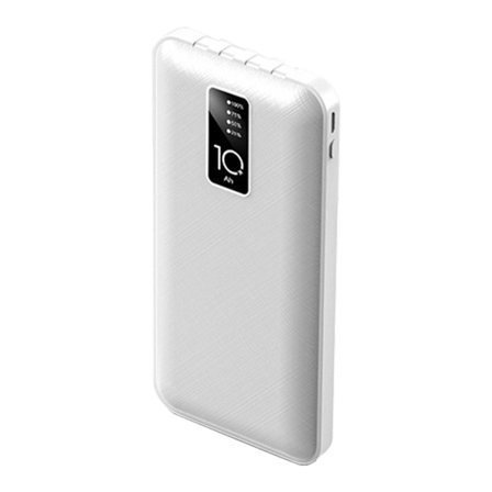 Powerbank 10000mAh kapasitet Ultrathin digitalt display skjerm bærbar lader for telefon nettbrett hvit