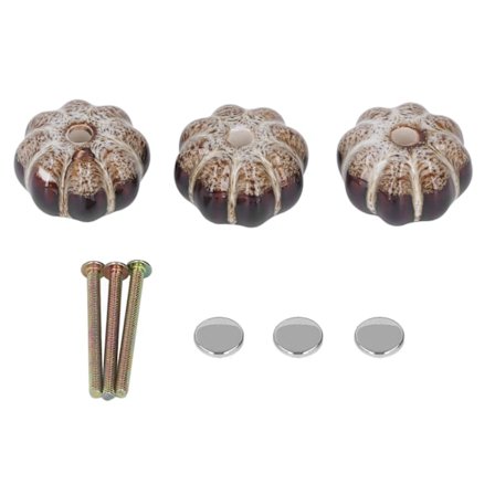 3 stk klassiske keramiske gresskar dørhåndtak knotter for kjøkkenskap skuff skap sølv