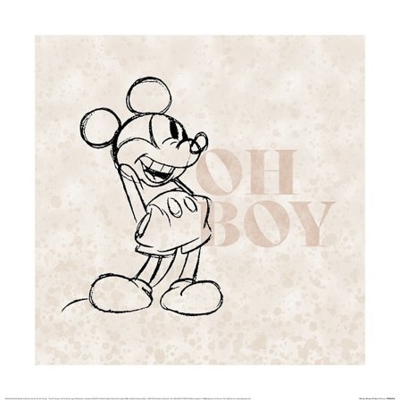 Disney Oh Boy Mickey Mouse Tryck 40cm x 40cm Beige