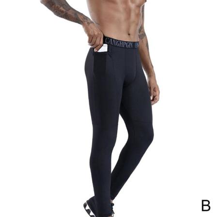 Yogaleggings För Män Med Fickor, Snabbtorkande Atletisk Sportdans