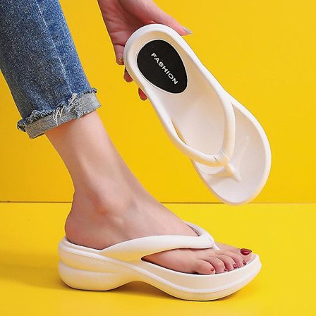 6 cm tykk såle flip-flops sommerglidere for kvinner Myke Eva Beach sklisikre tøfler