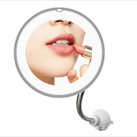 Fleksibelt forstørrelsesspeil med LED-lys 10X forstørrelse Kraftig sugekopp Opplyst sminkespeil Makeup-sminkespeil