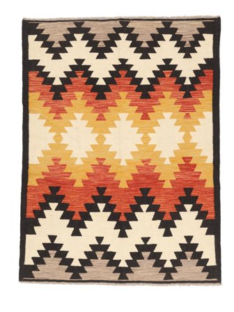 Tapis Kilim Moderne 150X200 Beige/Noir (Laine, )