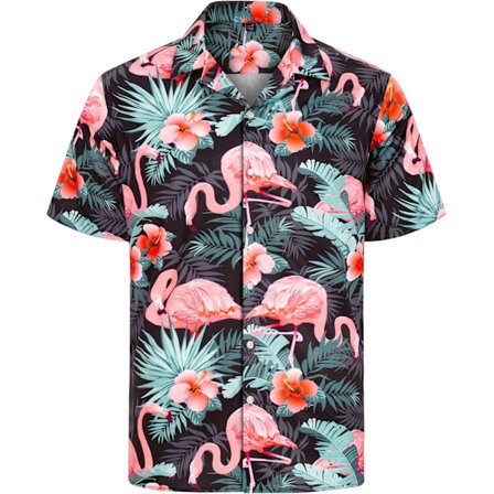 Herr Hawaiian skjorta och shorts set Regular Fit kortärmad casual funky strand flamingo skjorta set XXL
