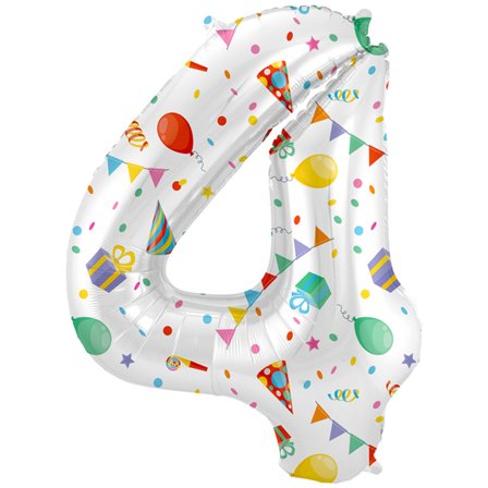 Sifferballong Joyful "0-9" Numero 4