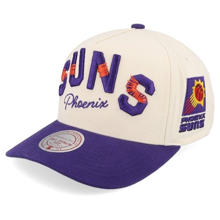 Mitchell & Ness - NBA Weiss adjustable Cap - Phoenix Suns Staggered Zag Pro Off White/Purple A-frame Adjustable @ Hatstore