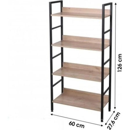 Hylla - COLORADO - 4 nivåer - Metall - Beige - L.60 x b.27 x H.126 cm