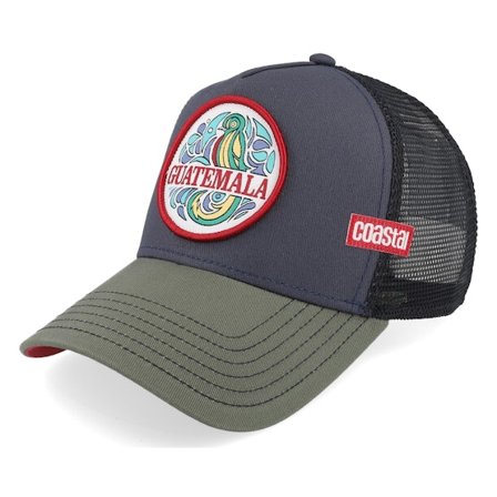 Coastal - Grau trucker Cap - Guatemala Navy/Olive/Black A-Frame Trucker @ Hatstore