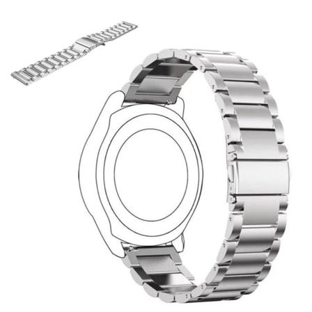 22 mm Universal urrem med tre perler i rustfrit stål - Sølv Silver grey