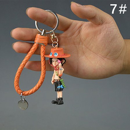 Action One Piece Keychain 3D PVC Luffy Zoro Sanji -figuurimalli