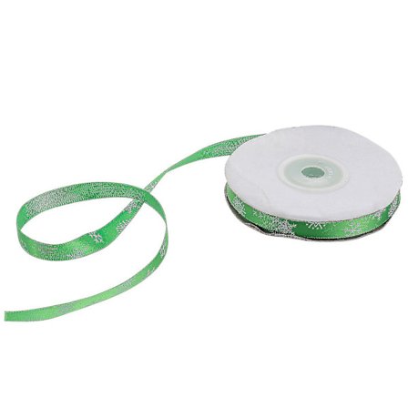 1 cm bred julband 20 m långt snöflinga tunt band för presentförpackning (grön)