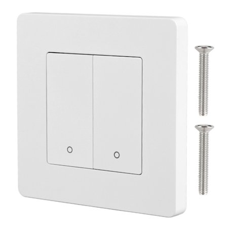 Smart Zigbee Lyskontakt 2 Gang Dobbelt Kontrolpanel AC100-240V Hvid
