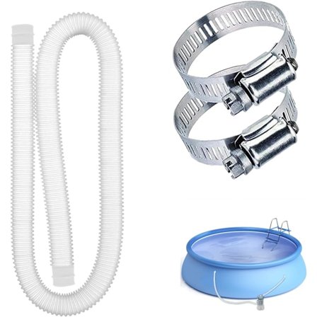 Ersättningsslang för pool, slang för ovanmarkpooler, tillbehör till poolpump, ersättningsslang 59x1,25 tum, enkel att installera, ersättning för 