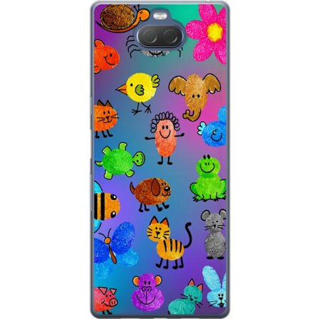 Kompatibel Mobilcover til Sony Xperia 10 Plus Little Scribble Friends